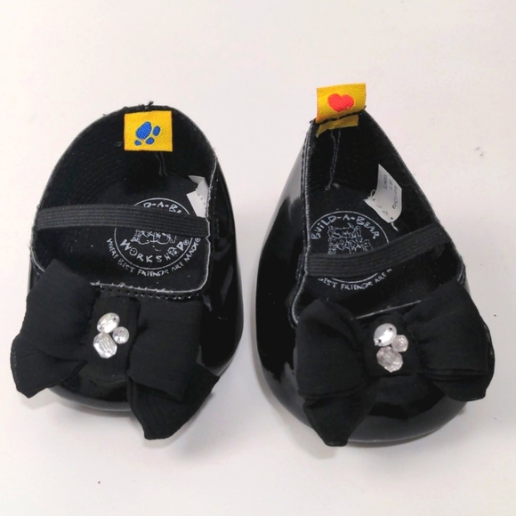 Build-A-Bear Red Top Denim Skirt Black Shoes - Picture 9 of 12